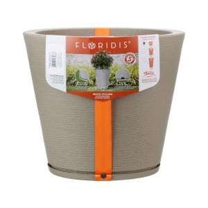 Vaso Genebra Grafiato Bege Stone Effect - 34cm X 35cm -  Floridis